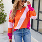 Color Block Ribbed Round Neck Sweater - Deals DejaVu