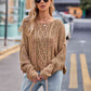 Round Neck Cable-Knit Sweater - Deals DejaVu