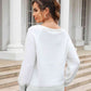 Round Neck Ribbed Trim Sweater - Deals DejaVu