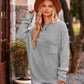 Round Neck Sweater with Pocket - Deals DejaVu