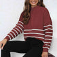 Mock Neck Long Sleeve Zip-Up Sweater