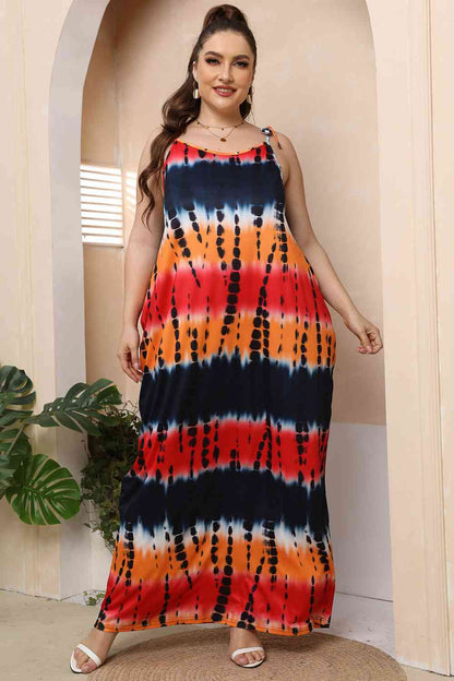 Plus Size Tie-Shoulder Maxi Dress