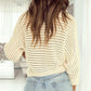 Openwork Round Neck Long Sleeve Sweater