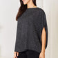 Double Take Printed Dolman Sleeve Round Neck Blouse