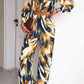 Printed Cropped Top and Pants Set