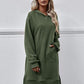 Slit Long Sleeve Hooded Dress with Pocket (MWBT) T - Deals DejaVu