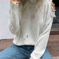 Distressed High Neck Cold-Shoulder Sweater - Deals DejaVu
