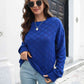 Round Neck Dropped Shoulder Sweater - Deals DejaVu