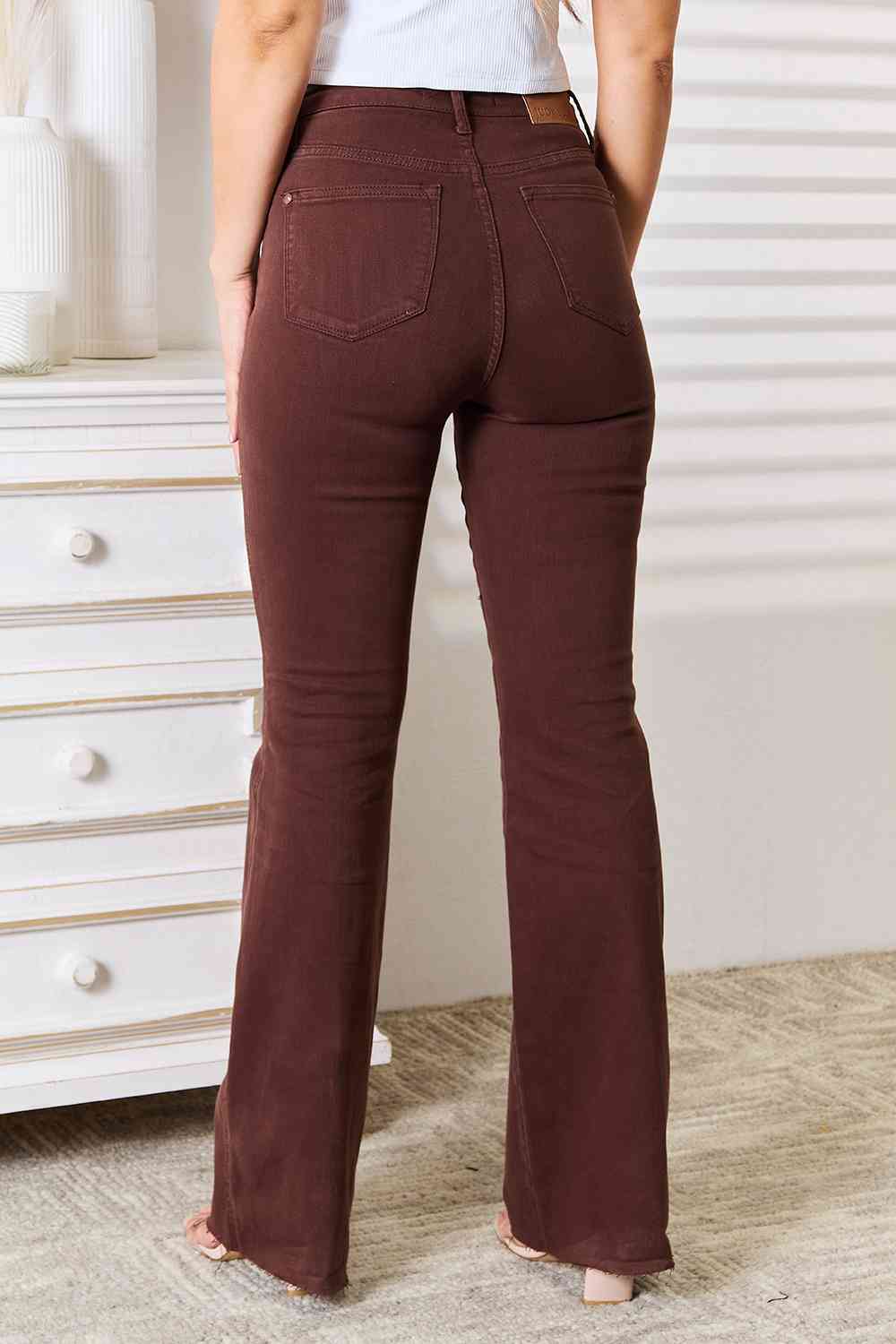 Judy Blue Full Size Tummy Control Garment Dyed Flare (BFD) T - Deals DejaVu