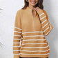 Mock Neck Long Sleeve Zip-Up Sweater