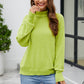 Mock Neck Dropped Shoulder Long Sleeve Sweater - Deals DejaVu
