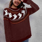 Ghost Pattern Round Neck Long Sleeve Sweater