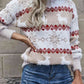 Reindeer & Snowflake Round Neck Sweater - Deals DejaVu