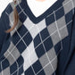 Geometric V-Neck Long Sleeve Sweater - Deals DejaVu