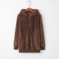 Quarter-Zip Drawstring Teddy Hoodie (BFD) T - Deals DejaVu