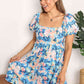 Double Take Floral Square Neck Puff Sleeve Dress
