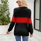Contrast Round Neck Sweater - Deals DejaVu