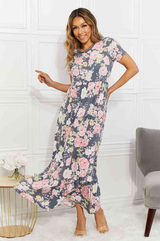 BOMBOM In Bloom Floral Tiered Maxi Dress (BWMT) T - Deals DejaVu