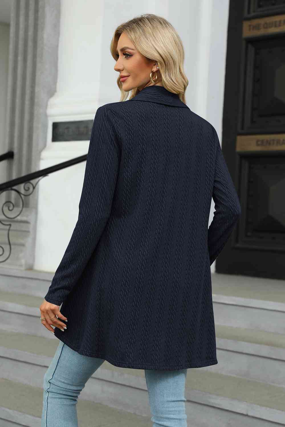 Open Front Long Sleeve Cardigan - Deals DejaVu