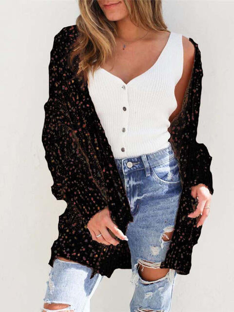 Multicolored Open Front Cardigan - Deals DejaVu