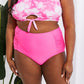 Marina West Swim Sanibel Crop Swim Top and Ruched Bottoms Set in Pink (TB9D) T
