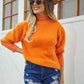 Turtle Neck Long Sleeve Pullover Sweater