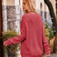 Waffle-Knit Long Sleeve Sweater