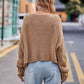 Round Neck Cable-Knit Sweater - Deals DejaVu