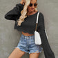 Round Neck Long Sleeve Cropped Sweater - Deals DejaVu