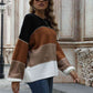 Color Block Round Neck Sweater - Deals DejaVu