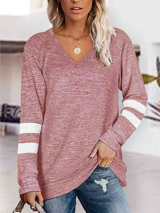 V-Neck Raglan Sleeve T-Shirt (BFD) T - Deals DejaVu