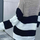 Color Block Striped Long Sleeve Sweater - Deals DejaVu