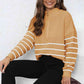 Mock Neck Long Sleeve Zip-Up Sweater