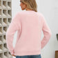 Dropped Shoulder Round Neck Fuzzy Sweater - Deals DejaVu