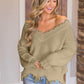 Frayed Hem Dropped Shoulder Sweater - Deals DejaVu