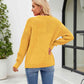 Round Neck Dropped Shoulder Sweater - Deals DejaVu