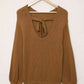 Double Take Tied Balloon Sleeve Round Neck Sweater