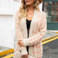 Geometric Open Front Fuzzy Cardigan