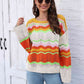 Openwork Round Neck Knit Top