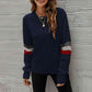Feeling You Best Striped Cable-Knit Round Neck Sweater - Deals DejaVu