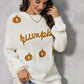Pumpkin Embroidery Long Sleeve Sweater