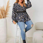 Plus Size Surplice Neck Flounce Sleeve Blouse