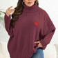 Plus Size Turtle Neck Long Sleeve Sweater - Deals DejaVu