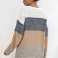 Striped Round Neck Long Sleeve Sweater - Deals DejaVu