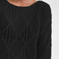 Openwork Round Neck Knit Top