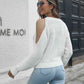 Cold-Shoulder Round Neck Sweater