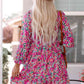 Floral Smocked V-Neck Flounce Sleeve Dress (MWBT) T - Deals DejaVu