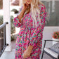 Floral Smocked V-Neck Flounce Sleeve Dress (MWBT) T - Deals DejaVu