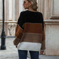 Color Block Round Neck Sweater - Deals DejaVu