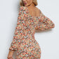 Floral Long-Sleeve Bodycon Dress (BWD)(WS06)T